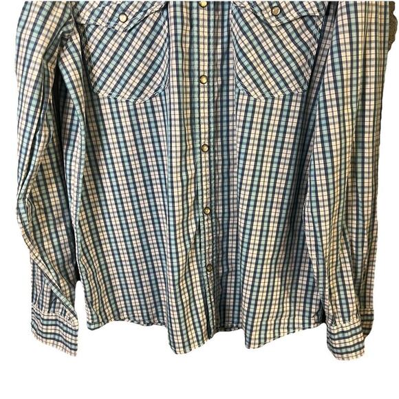 Aeropostale Men's S Western Pearl Snap Sz Xl Long Sleeve Plaid Cowboy Shirt - Picture 4 of 10